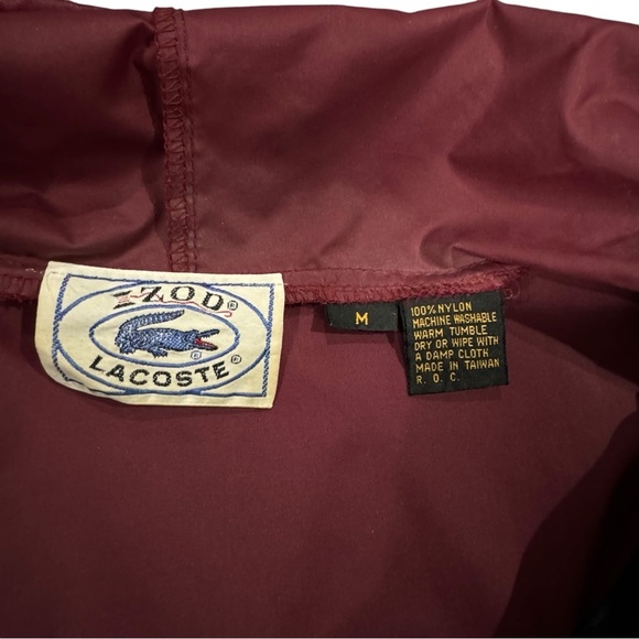 Vintage 90s Jacket Izod Lacoste Windbreaker Lightweight Hooded Full Zip | Medium - Picture 8 of 9